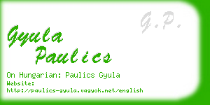 gyula paulics business card